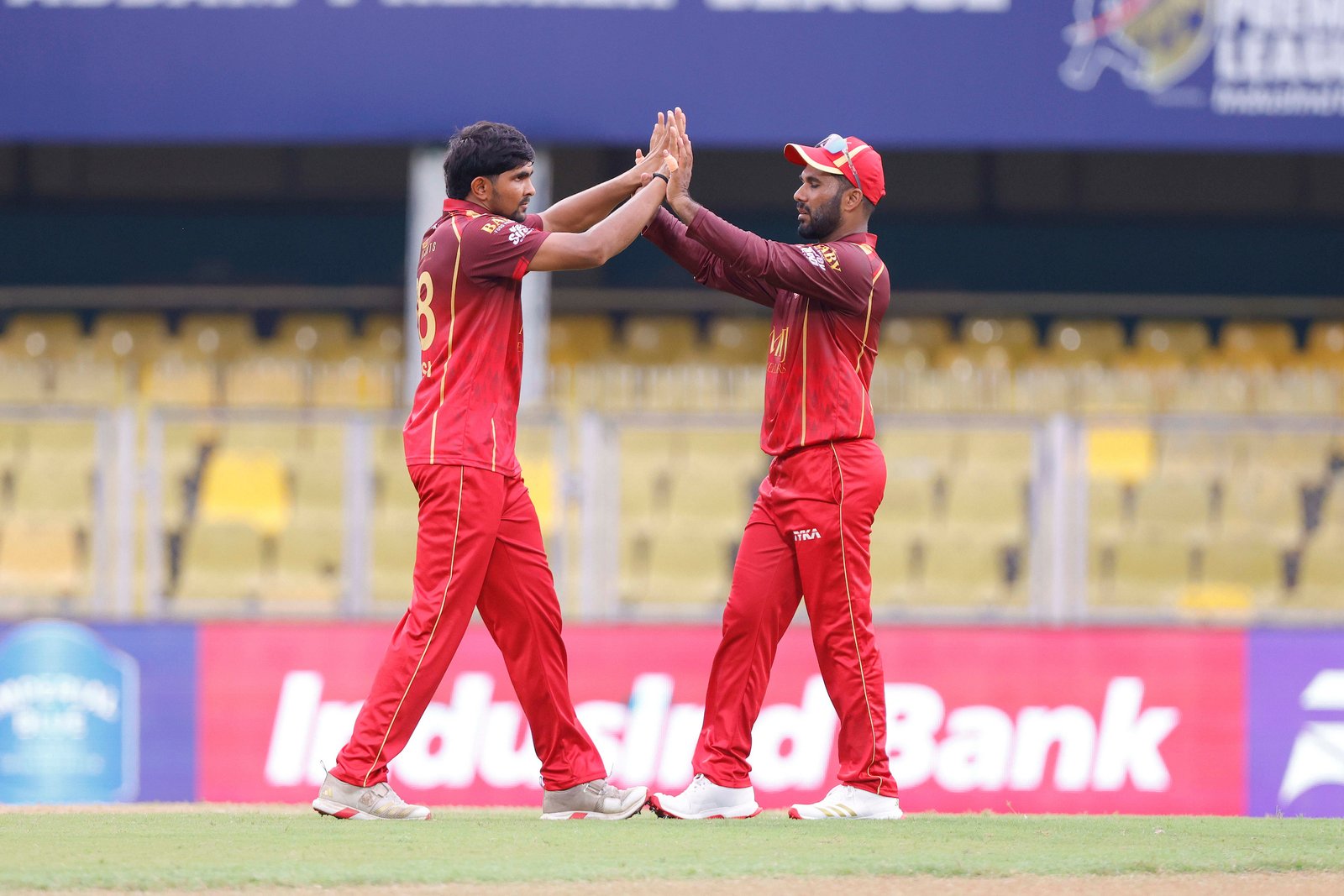 Harsh Kumar of team Barak Legends celebrates the wicket of Nibir Deka of Team Guwahati royals during Match 7 of the APL T20 between Barak Legends and Guwahati Royals at ACA Stadium, Barsapara, Guwahati, India, on August 4, 2026.

Photo by R.Param / CREIMAS