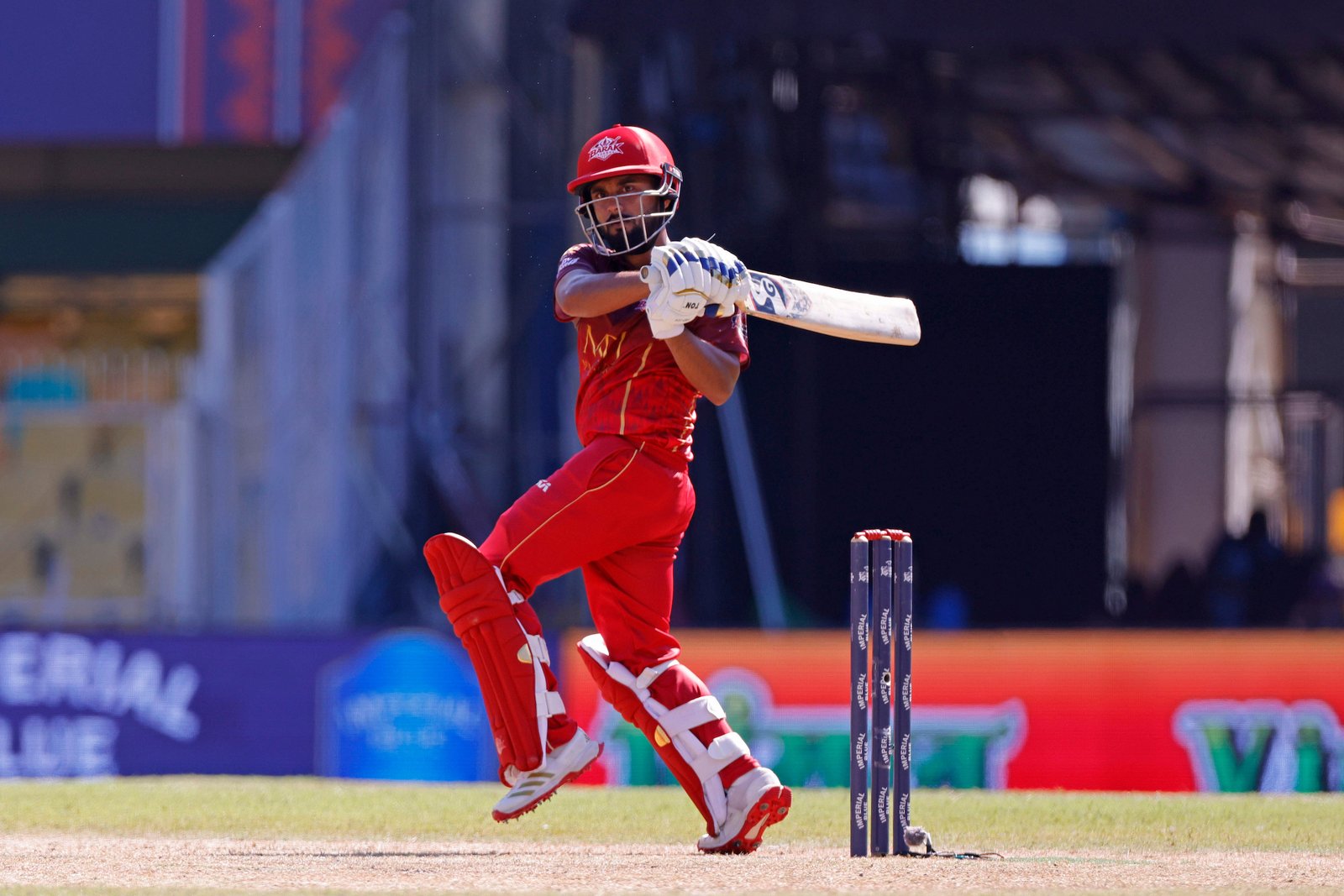 Aman Singh of team Barak Legends hits a six during Match 11 of the APL T20 between Barak Legends and Jorhat Stallions at ACA Stadium, Barsapara, Guwahati, India, on August 6, 2026.

Photo by R.Param / CREIMAS