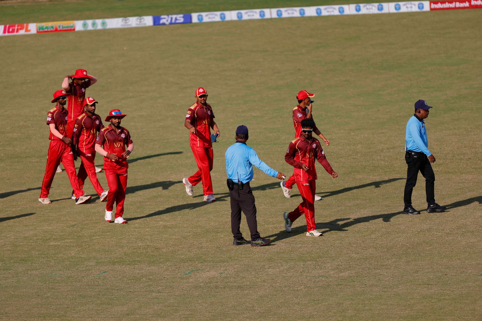 Team Barak Legends walking in during Match 11 of the APL T20 between Barak Legends and Jorhat Stallions at ACA Stadium, Barsapara, Guwahati, India, on August 6, 2026.

Photo by R.Param / CREIMAS
