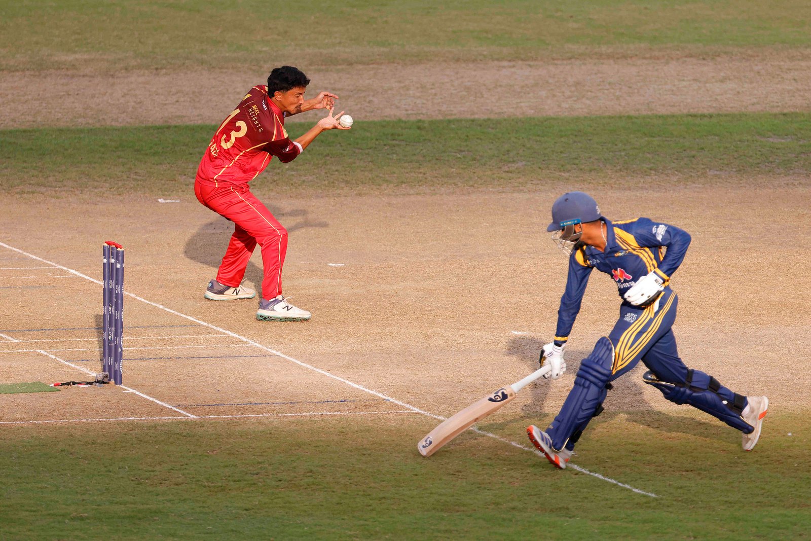 Rabi Chetry of team Barak Legends fielding during Match 11 of the APL T20 between Barak Legends and Jorhat Stallions at ACA Stadium, Barsapara, Guwahati, India, on August 6, 2026.

Photo by R.Param / CREIMAS