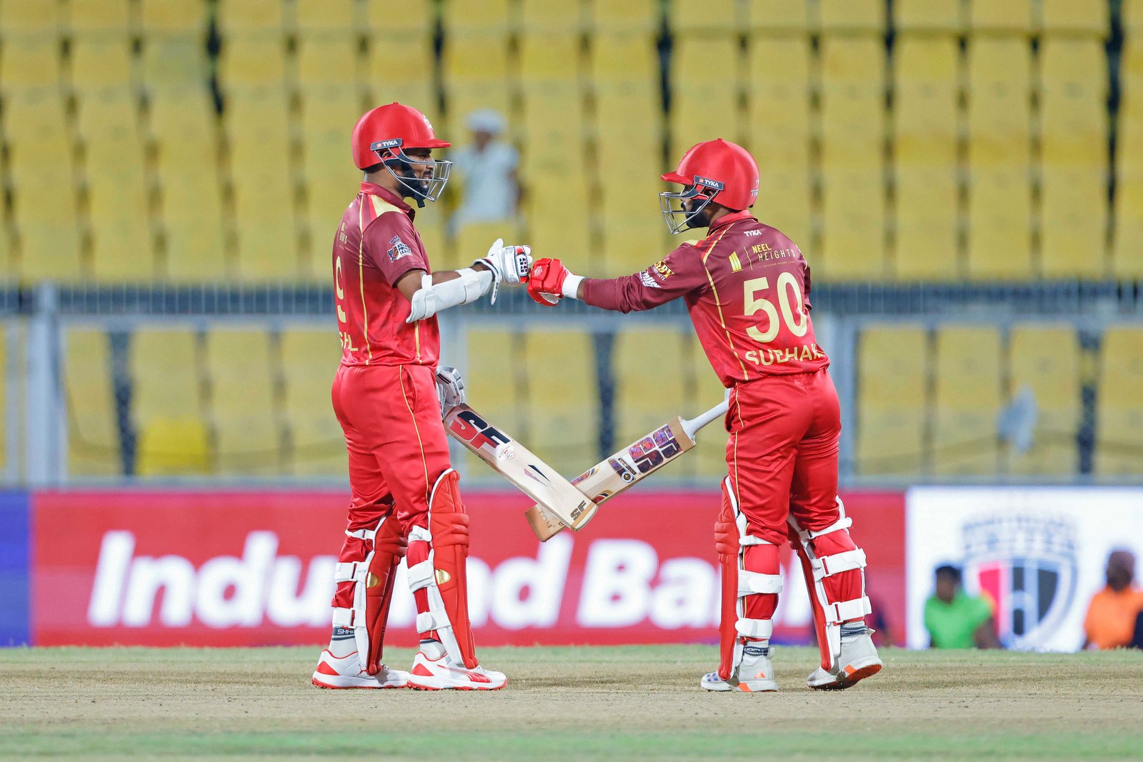 Partnership builds during Match 28 of the APL T20 between Dibrugarh Warriors and Barak Legends at ACA Stadium, Barsapara, Guwahati, India, on August 14, 2026.

Photo by R.Param / CREIMAS