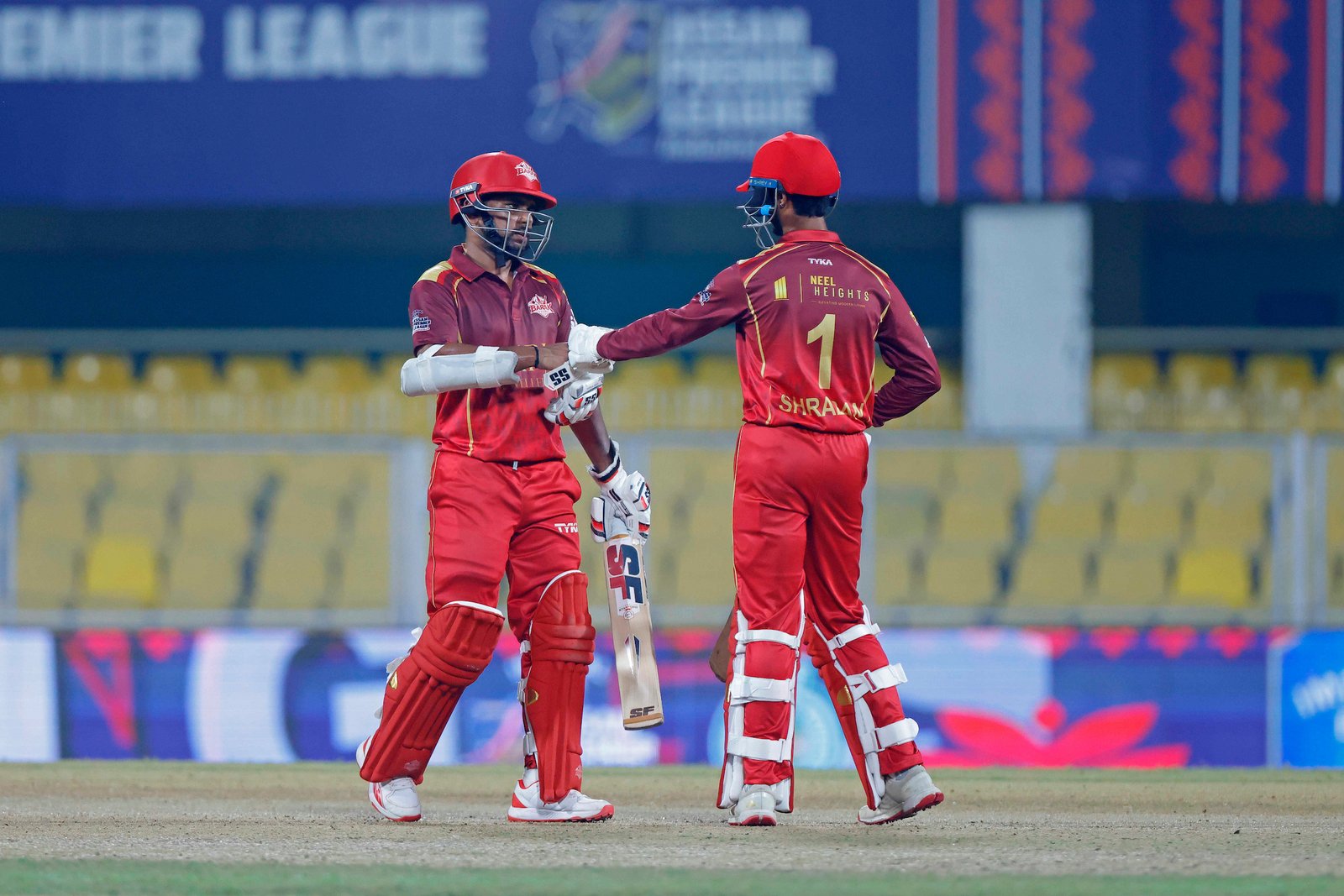 Partnership during Match 24 of the APL T20 between Tezpur Titans and Barak Legends at ACA Stadium, Barsapara, Guwahati, India, on August 12, 2026.

Photo by R.Param / CREIMAS