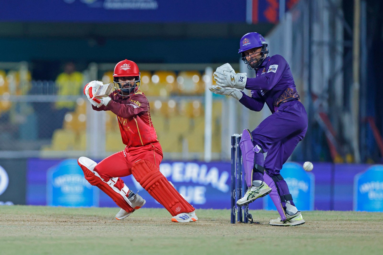 Subham Mandal of team Barak Legends batting during Match 28 of the APL T20 between Dibrugarh Warriors and Barak Legends at ACA Stadium, Barsapara, Guwahati, India, on August 14, 2026.

Photo by R.Param / CREIMAS