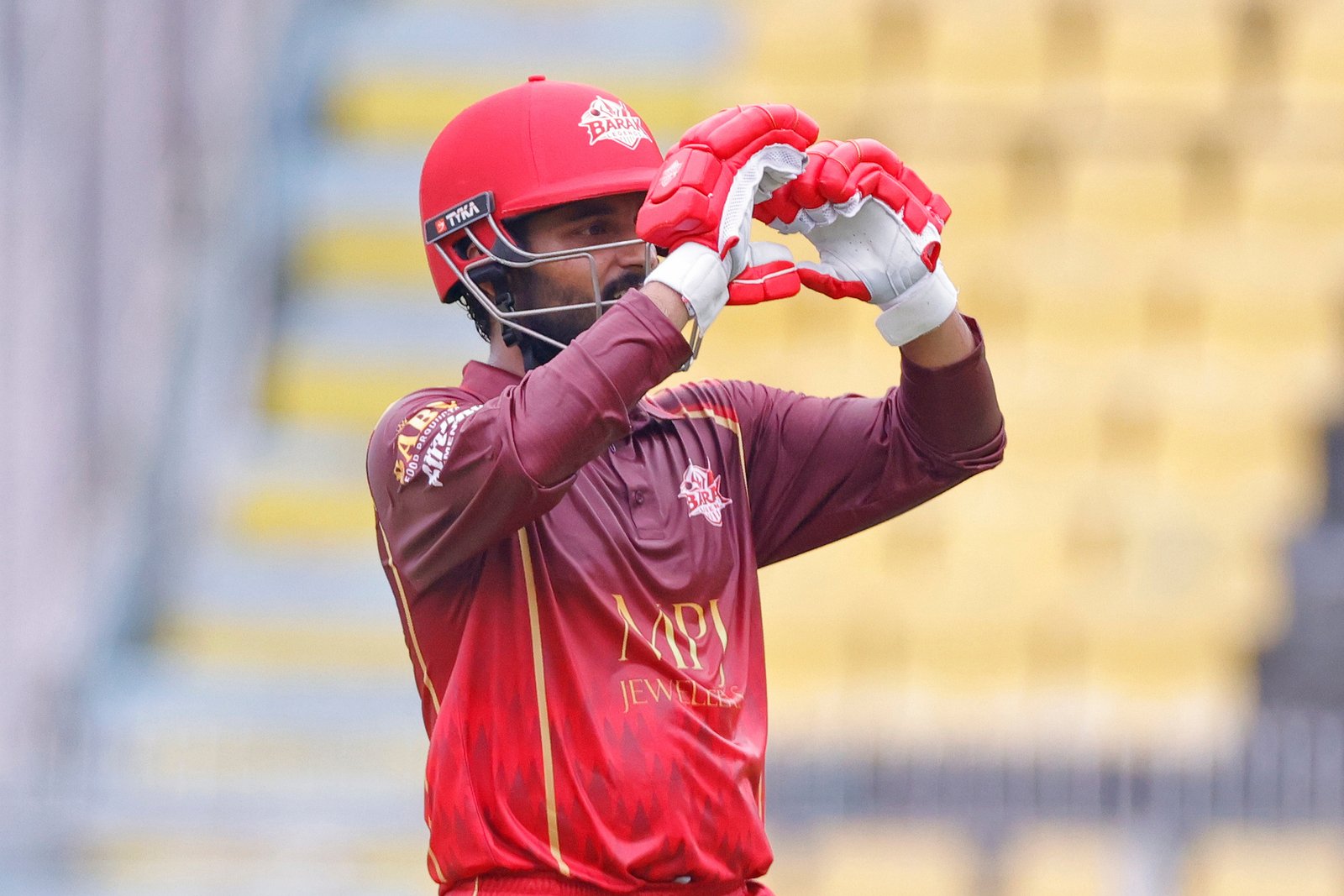 Aman Singh of team Barak Legends reaches his half century during Match 3 of the APL T20 between Barak Legends and Nagaon Rangers at ACA Stadium, Barsapara, Guwahati, India, on August 2, 2026.

Photo by R.Param / CREIMAS