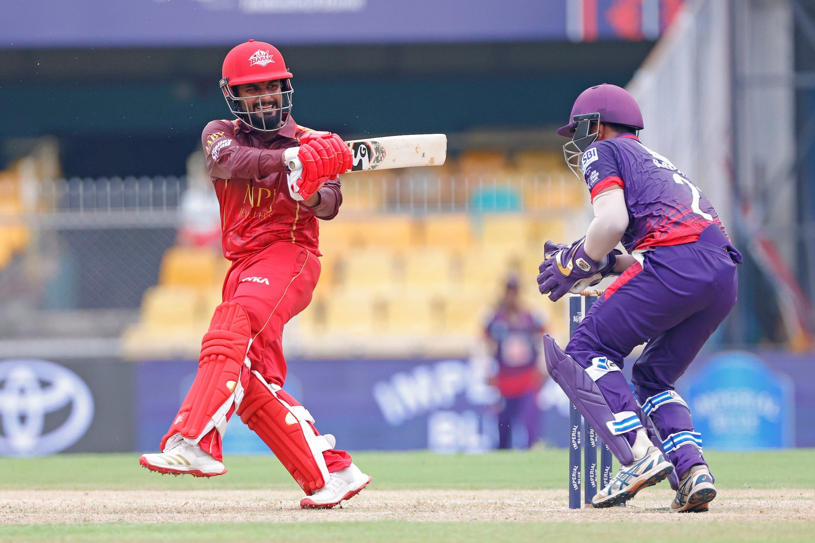Aman Singh of team Barak Legends batting during Match 3 of the APL T20 between Barak Legends and Nagaon Rangers at ACA Stadium, Barsapara, Guwahati, India, on August 2, 2026.

Photo by R.Param / CREIMAS