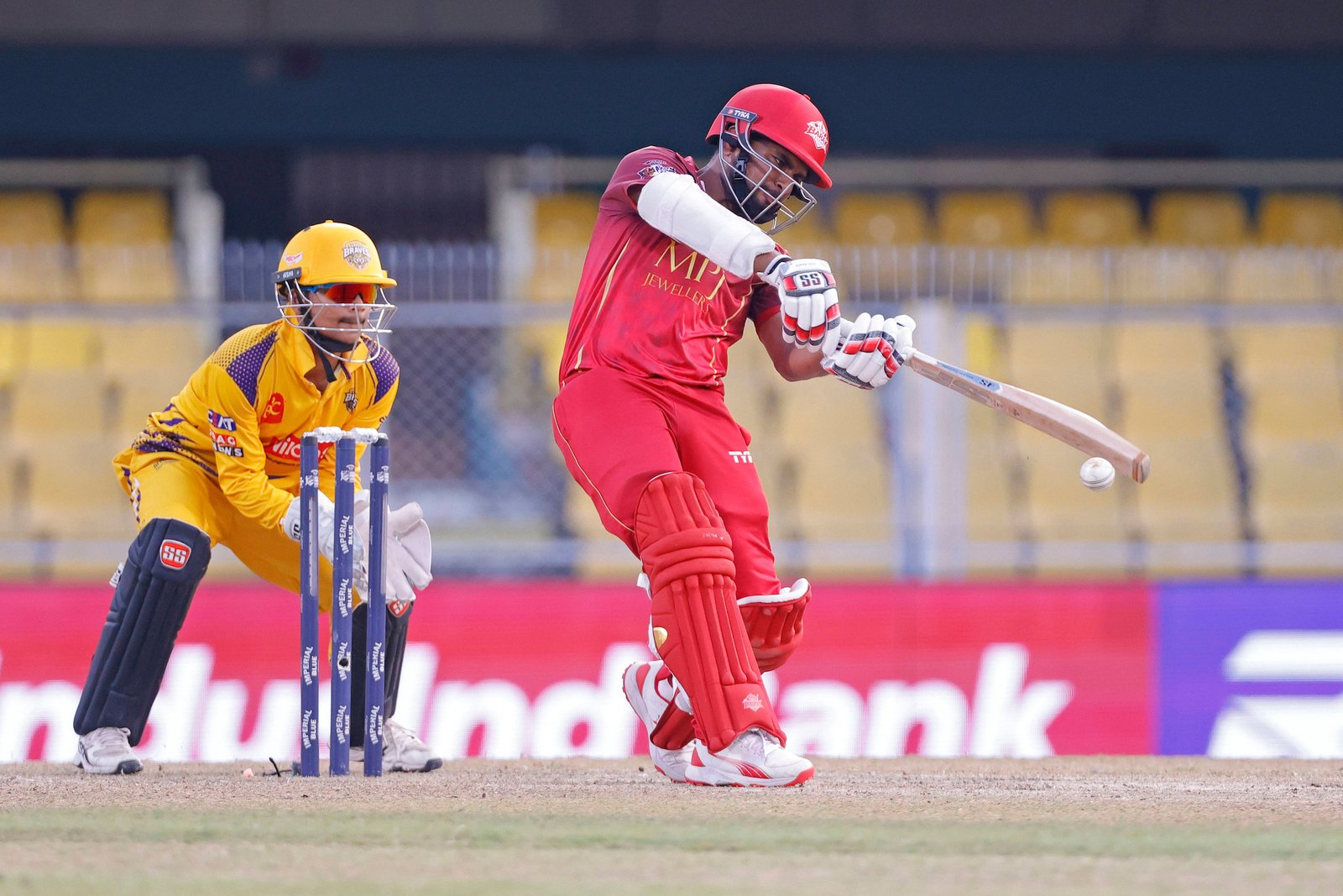 Bishal Saha of team Barak Legends batting during Match 17 of the APL T20 between Barpeta Braves and Barak Legends at ACA Stadium, Barsapara, Guwahati, India, on August 9, 2026.

Photo by R.Param / CREIMAS
